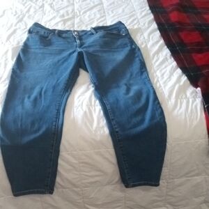 Blue Skinny Jeans with Faded Details